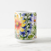 Pretty colorful wildflowers watercolor painting コーヒーマグカップ (中央)
