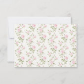 Pretty Coquette Pink Bow Girl Baby Shower サンキューカード (裏面)