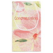 Pretty Coral Floral Pattern スモールペーパーバッグ (裏面)