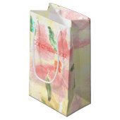 Pretty Coral Floral Pattern スモールペーパーバッグ (正面アングル)