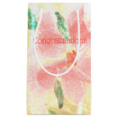 Pretty Coral Floral Pattern スモールペーパーバッグ (正面)
