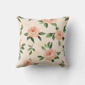 Pretty Cream Peach Floral クッション (裏面)