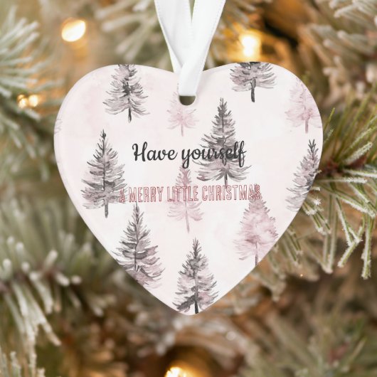 Pretty Cream Peach Floral Christmas Trees オーナメント (ツリー)