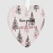 Pretty Cream Peach Floral Christmas Trees オーナメント (正面)