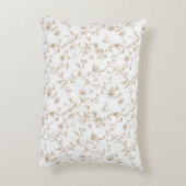 Pretty Cream White Flowers アクセントクッション (裏面(縦))