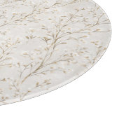 Pretty Cream White Flowers カッティングボード (角)