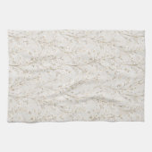 Pretty Cream White Flowers キッチンタオル (横)