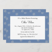 Pretty Crystal Snowflakes(青) 招待状 (正面/裏面)