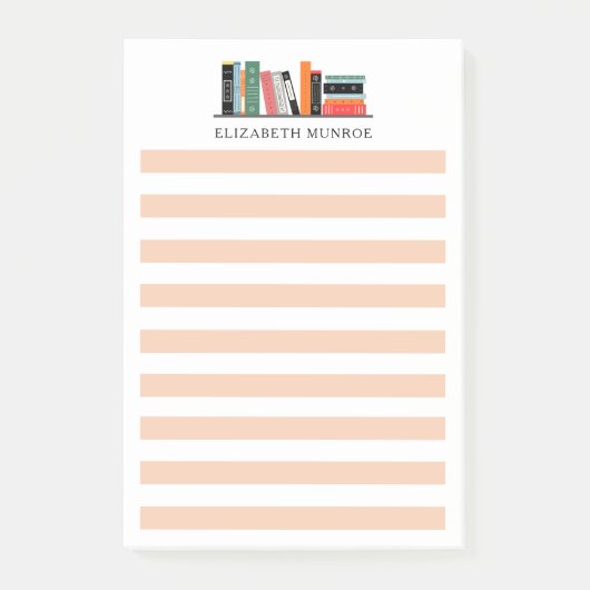 Pretty Custom Name Book Lover ポストイット (正面)