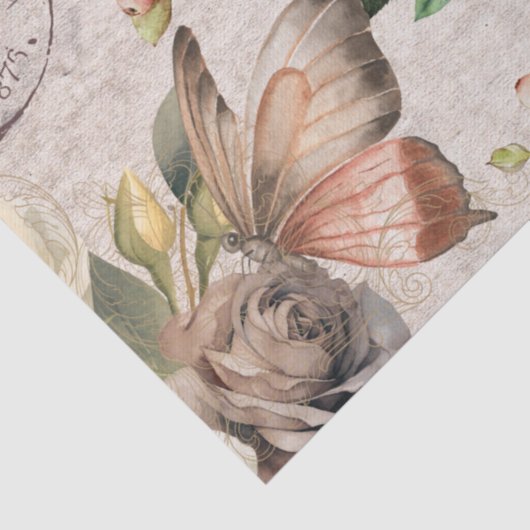 Pretty cute kitty cats sitting Botanical rustic 薄葉紙 (詳細)