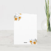 Pretty Daffodil Thank You ノートカード (裏面)