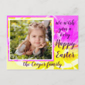 Pretty Dahlia Photo Frame Easter Postcard ポストカード (正面)