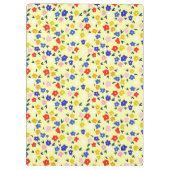Pretty Dainty Cute Floral on Pastel Yellow クリップボード (裏面)