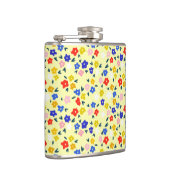 Pretty Dainty Cute Floral on Pastel Yellow フラスク (右)