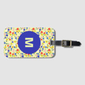 Pretty Dainty Cute Floral Pastel Yellow Monogram ラゲッジタグ (正面横)