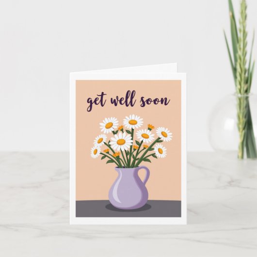 Pretty Daisy Bouquet Get Well Soon Card カード (正面)