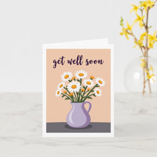 Pretty Daisy Bouquet Get Well Soon Card カード (黄色い花)