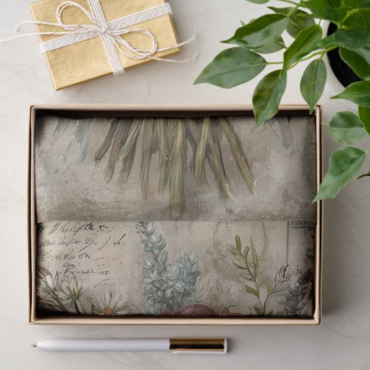 Pretty Dark Floral Bouquet Ephemera Decoupage  薄葉紙 (ギフト)