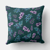 Pretty Dark Watercolor Floral Garden Personalized  クッション (裏面)