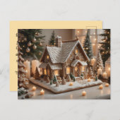 Pretty decorated gingerbread house  シーズンポストカード (正面/裏面)