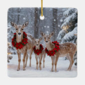 Pretty Deer Family Wreath Tree セラミックオーナメント (裏面)