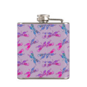 Pretty Dragonfly Purple Blue Pattern Personalised フラスク (裏面)