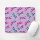 Pretty Dragonfly Purple Blue Two Tone Pattern  マウスパッド (マウス)