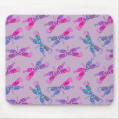 Pretty Dragonfly Purple Blue Two Tone Pattern  マウスパッド (正面)