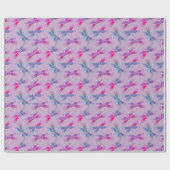 Pretty Dragonfly Purple Blue Two Tone Pattern ラッピングペーパー (フラット)