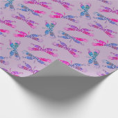 Pretty Dragonfly Purple Blue Two Tone Pattern ラッピングペーパー (角)