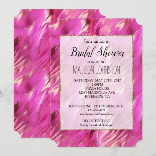 Pretty Dream Pink 招待状 (正面/裏面)