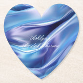 Pretty Dreamy 青紫 ブライダル シャワー ペーパーコースター (正面)