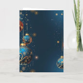 Pretty Dusty Blue Christmas Photo シーズンカード (裏面)