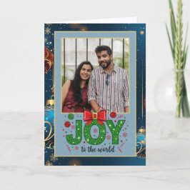 Pretty Dusty Blue Christmas Photo シーズンカード