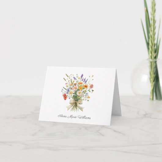 Pretty Elegant Floral Note Card サンキューカード (正面)