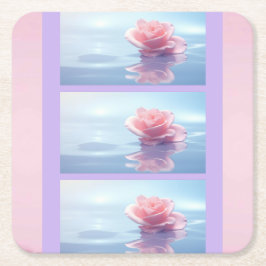 Pretty Elegant Pink Roses Stone Coaster スクエアペーパーコースター