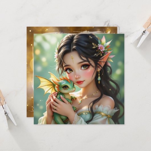 Pretty Elven Fairy & Dragon Ethereal カード (正面/裏面インサイチュ)