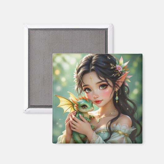 Pretty Elven Fairy & Dragon Ethereal   マグネット (正面/裏面)