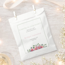 Pretty Eucalyptus Pink Roses Funeral Seed Packet フェイバーバッグ