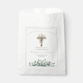 Pretty Eucalyptus Wooden Cross Funeral Seed Packet フェイバーバッグ (正面)