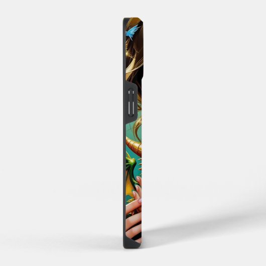 Pretty  Fairy and Dragon Themed Girl's   iPhoneケース (右側面)