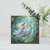 Pretty Fairy and White Deer in Enchanted Forest カード (スタンド正面)