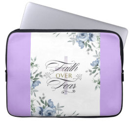 Pretty Faith Over Fear on Cross Electronics Bag ラップトップスリーブ