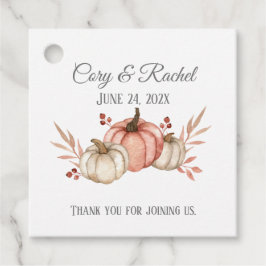 Pretty Fall Pumpkin Bouquet Wedding フェイバータグ