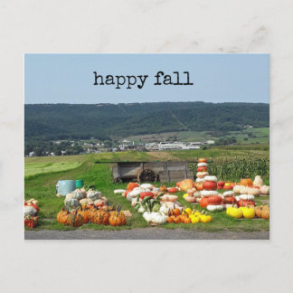 pretty fall pumpkin farm post card ポストカード