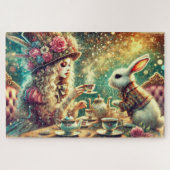 Pretty Fantasy Alice and Rabbit Tea Party ジグソーパズル (横)