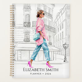Pretty Fashion Woman Walking Planner プランナー手帳