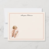 Pretty Fashionista Name Personalized Flat ノートカード (正面)