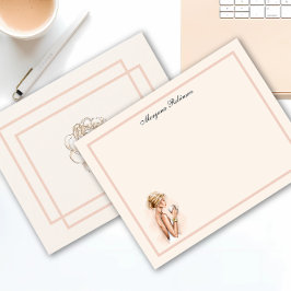 Pretty Fashionista Name Personalized Flat ノートカード