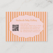 Pretty Feminine Orange Pink Bow Stripe Pattern 名刺 (裏面)